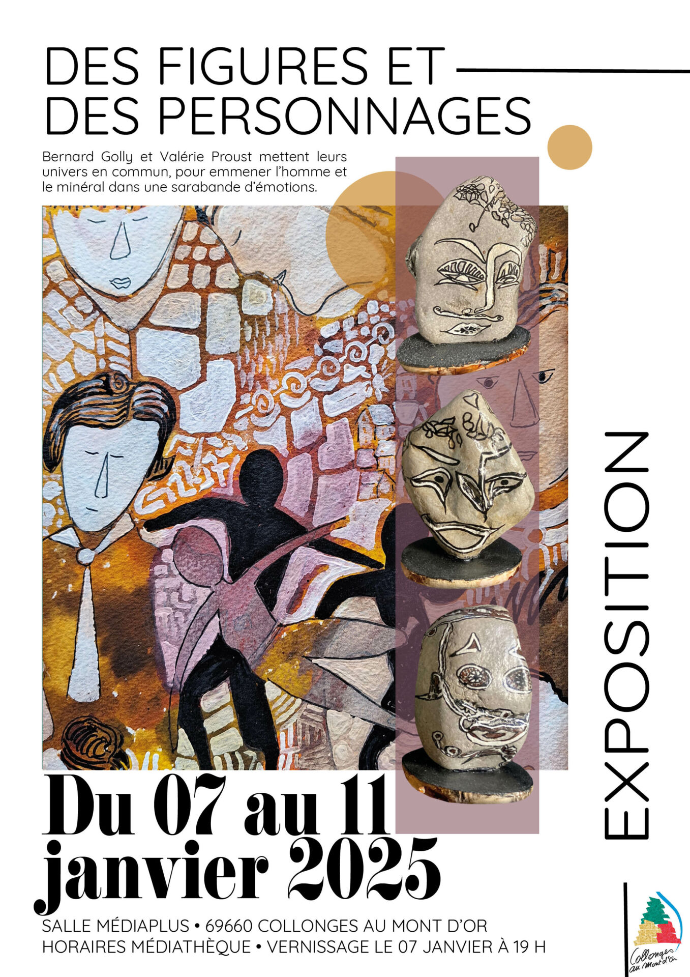 Affiche de l'exposition, avec un extrait des univers des deux artsites